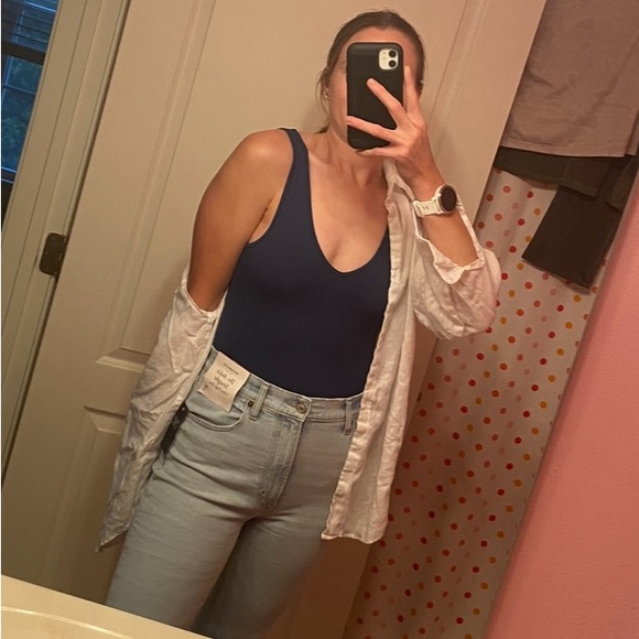 Abercrombie & Fitch Dark Teal Seamless Vneck Bodysuit - Picture 6 of 8